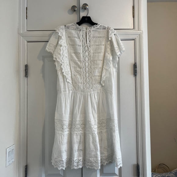NWT- SEA NEW YORK Georgina S/S Cotton Eyelet Ruffle Tunic Dress in White, Size L - Picture 6 of 8